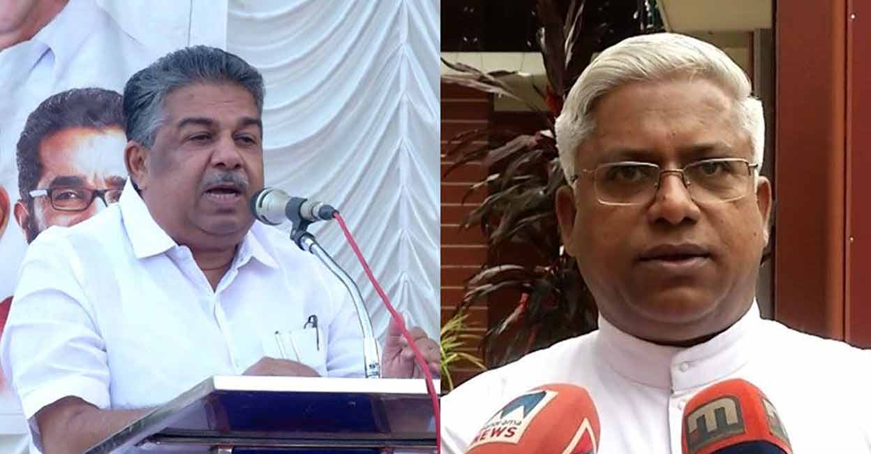 Saji Cherian, KCBC spokesperson Father Jacob Palackapilly. Photo: Manorama News