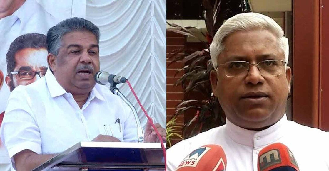 saji-cherian-kcbc Saji Cherian, KCBC spokesperson Father Jacob Palackapilly. Photo: Manorama News