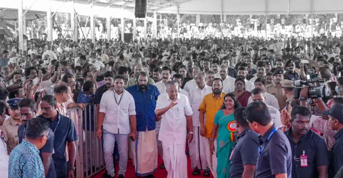 Chief Minister Pinarayi Vijayan at Nava Kerala Sadas. Photo: X/CMO Kerala