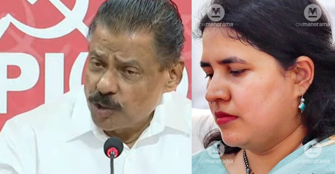 MV Govindan and Veena Vijayan. Photo: Manorama