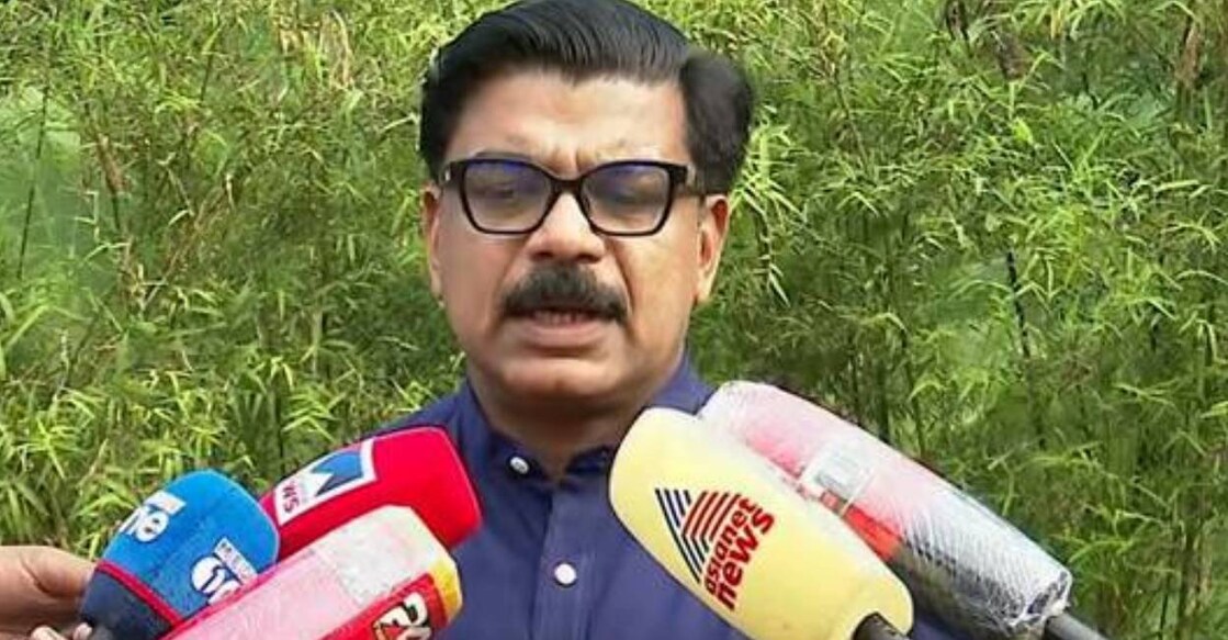 Mathew Kuzhalnadan addresses media in Idukki. Photo: Manorama News