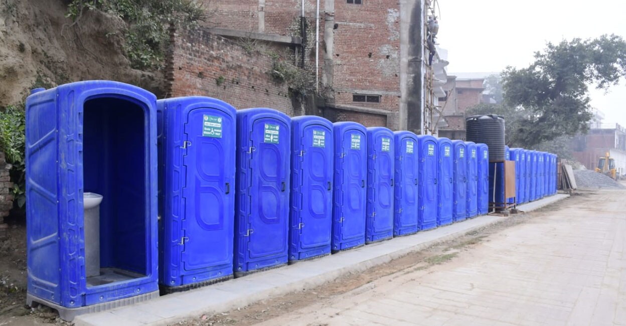 The Kerala-based Indian Centrifuge Engineering Solutions Pvt Ltd (ICF) installed over 500 bio-toilets in Ayodhya, Uttar Pradesh. Photo: Special arrangement. 