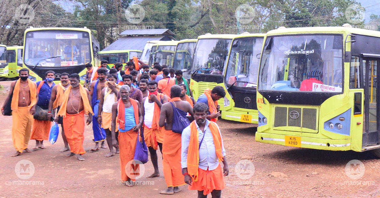 KSRTC chain services await Sabarimala pilgrims at Nilakkal bus stand. File photo: Manorama
