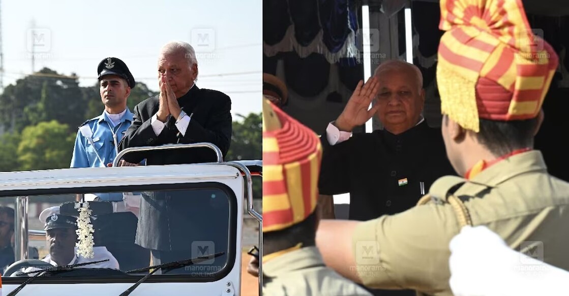 Governor Arif Muhammed Khan at the Republic Day Parade held at Central Stadium, Thiruvananthapuram. Photo: Sreelakshmi Sivadas /Manorama