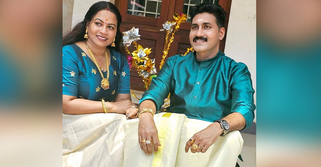 Highrich Online Shoppe Private Limited's promoter couple Sreena Prathapan and K D Prathapan. Photo: Facebook/@sreena.prathapan.9