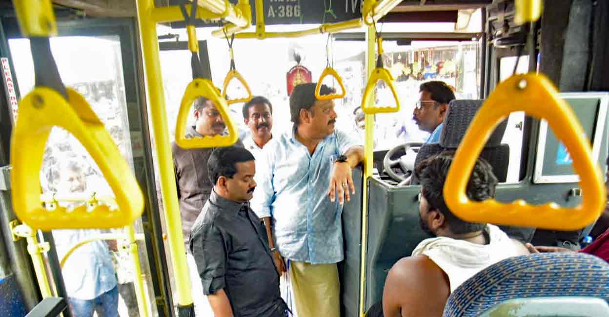 Transport Minister K B Ganesh Kumar inspected the Elavunkal Safe Zone, Nilackkal, and Pampa KSRTC Bus Stand ahead of Makaravilakku rush in Sabarimala. Photo: Special arrangment