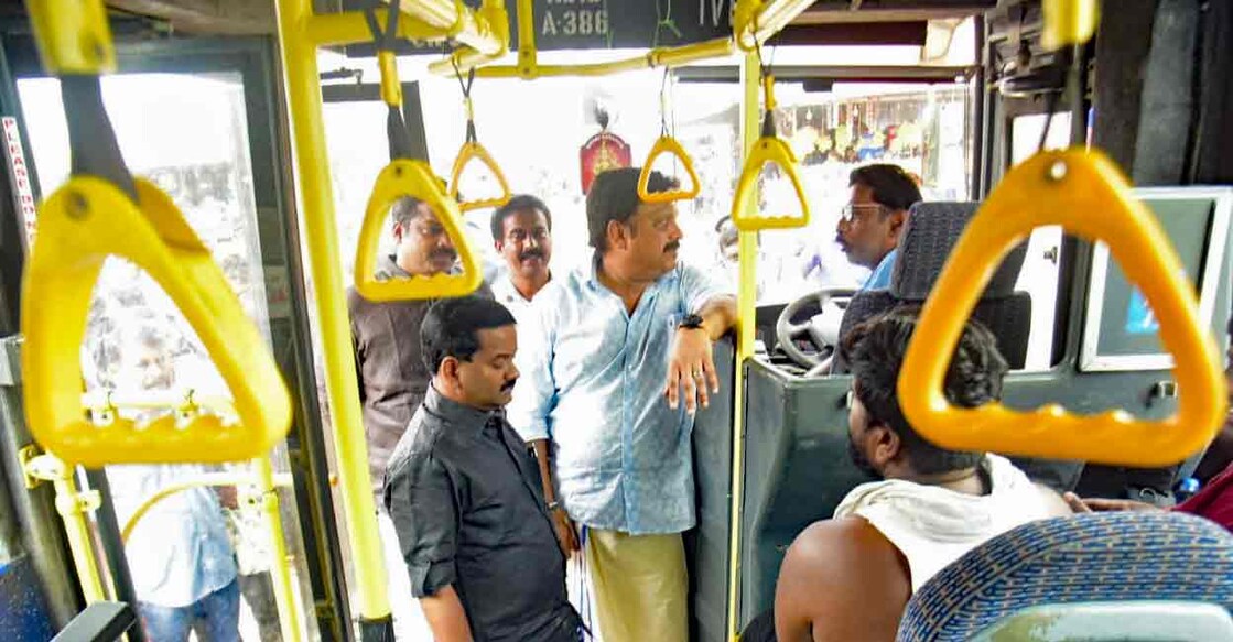ganesh-kumar-ksrtc-sabarimala Transport Minister K B Ganesh Kumar inspected the Elavunkal Safe Zone, Nilackkal, and Pampa KSRTC Bus Stand ahead of Makaravilakku rush in Sabarimala. Photo: Special arrangment