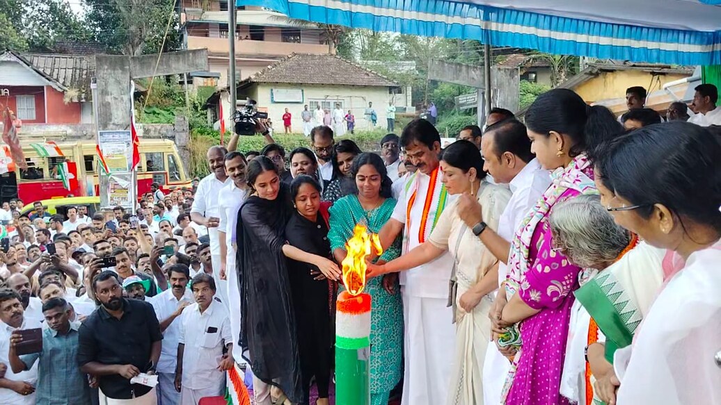 AICC general secretary K C Venugopal inaugurated the protest march named ‘Sthree Jwala’ and the event ‘Makale Mappu’ (Daughter, Pardon Us). Photo: Special arrangements