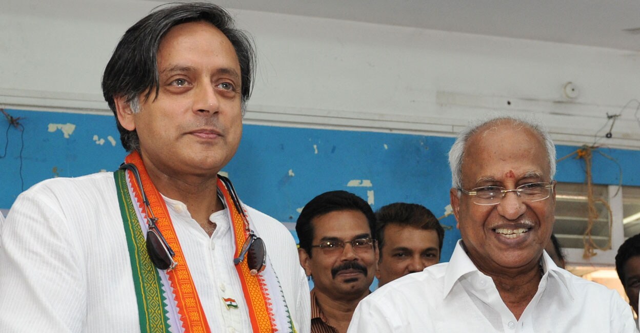 A file photograph of Shashi Tharoor and O Rajagopal. Photo: Manorama