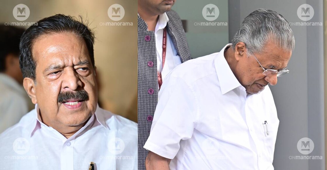 Ramesh Chennithala and Pinarayi Vijayan. File Photo: Manorama