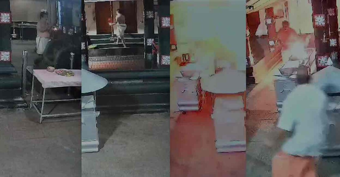 Screenshots of CCTV visuals from the Sree Puthiyakavu Bhagavathy Temple in Kilimanoor