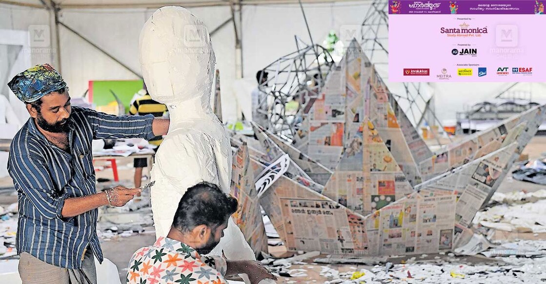 Preparations underway for Hortus at Kozhikode beach