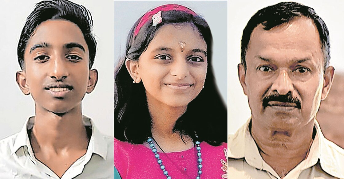 Sharon (left) Lakshmipriya (centre) Thomas Mathew (right) Photo: Manorama