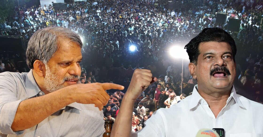 CPM leader A Vijayaraghavan has accused P V Anvar of putting the district of Malappuram in a bad light. Photos: Manorama/graphic made using Canva