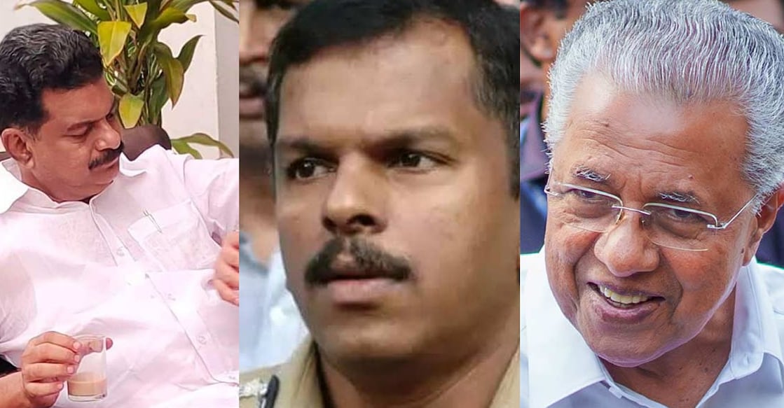P V Anvar, Ajith Kumar, Pinarayi Vijayan. Photo: Manorama News