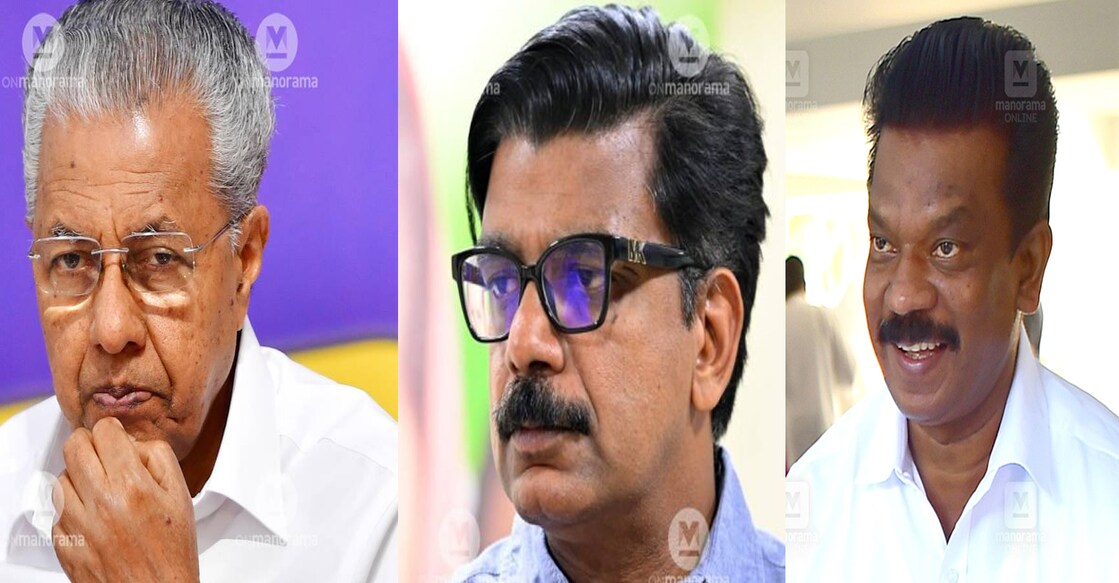 Pinarayi Vijayan, Mathew Kuzhalnadan, K Radhakrishnan. Photo: Manorama