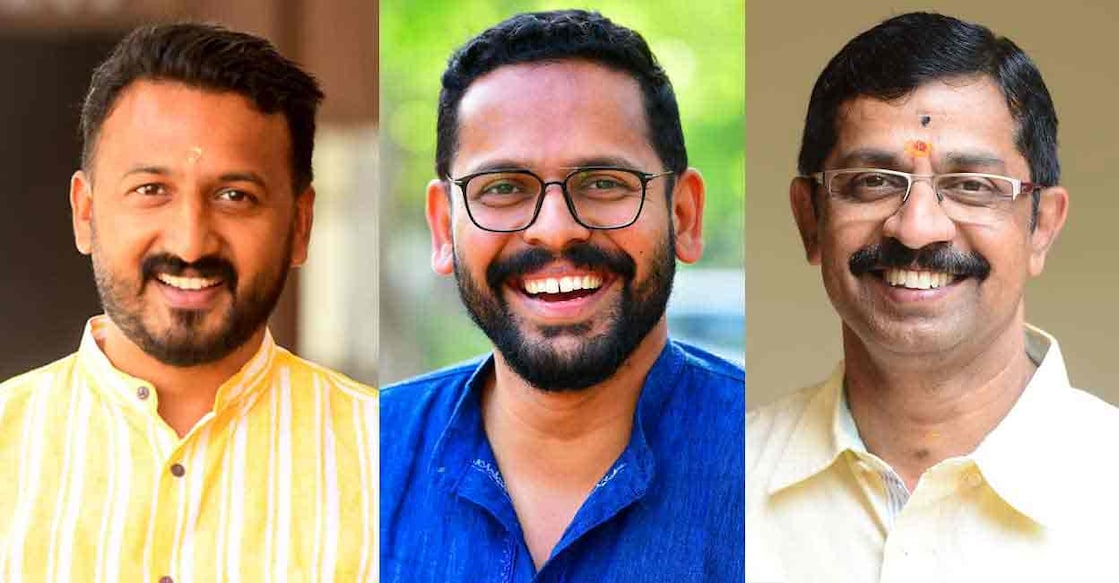 The main contest is between Rahul Mamkootathil (UDF), the Youth Congress state president; Dr P Sarin (LDF), an independent candidate backed by the CPM; and C Krishnakumar, BJP's former state general secretary. Photo: Manorama