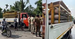 Gas leakage from cylinder-laden truck triggers panic in Kozhikode