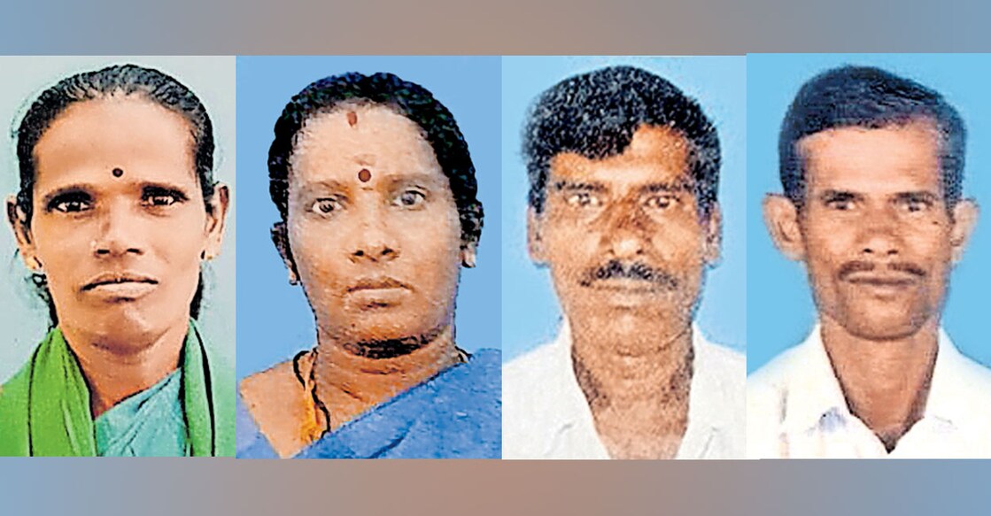 From left: Valli, Rani, Lakshmanan, Lakshmanan, who went missing. 