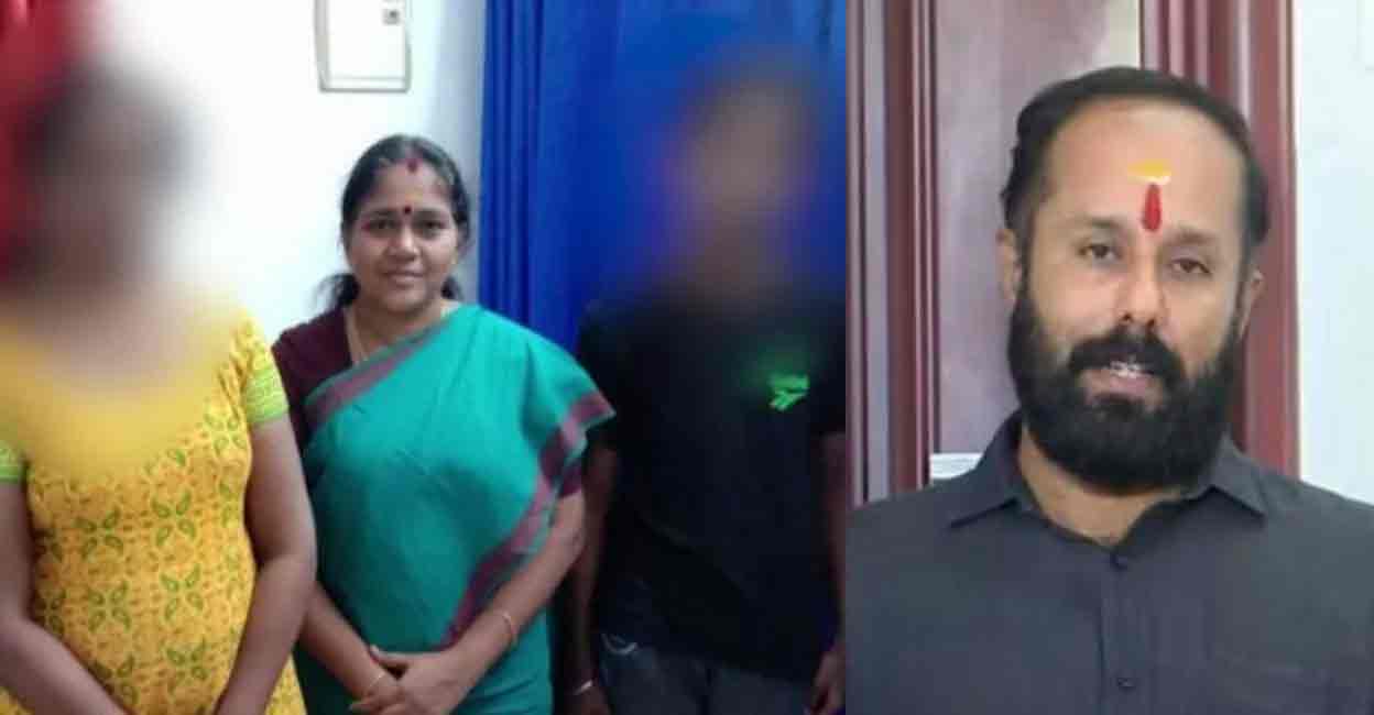 Photo of Sobha Surendran and Satheesh's family,  Thiroor Satheesh. Photo: Manorama