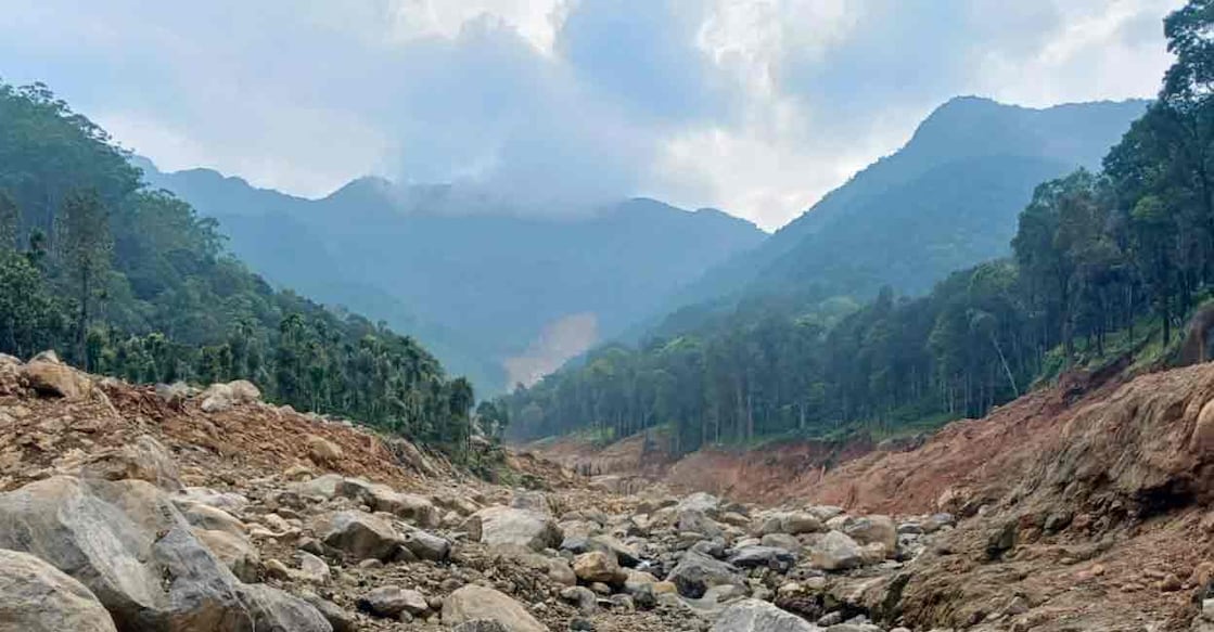 A scar left by the landslide along the river. Photo: Special arrangement