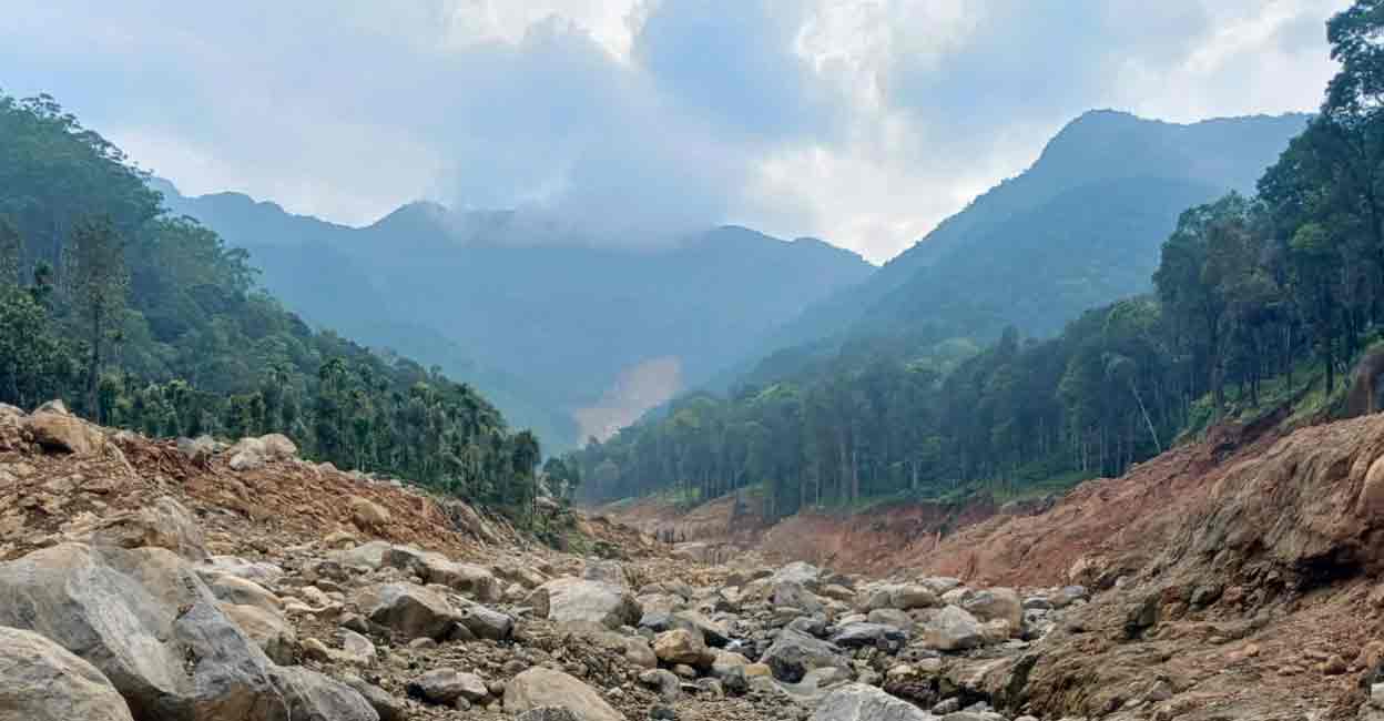 A scar left by the landslide along the river. Photo: Special arrangement