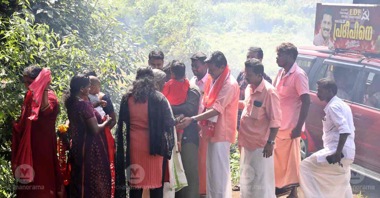 ur-pradeep-cpm5 CPM's UR Pradeep during his campaign in Chelakkara. Photo: Albin Mathew