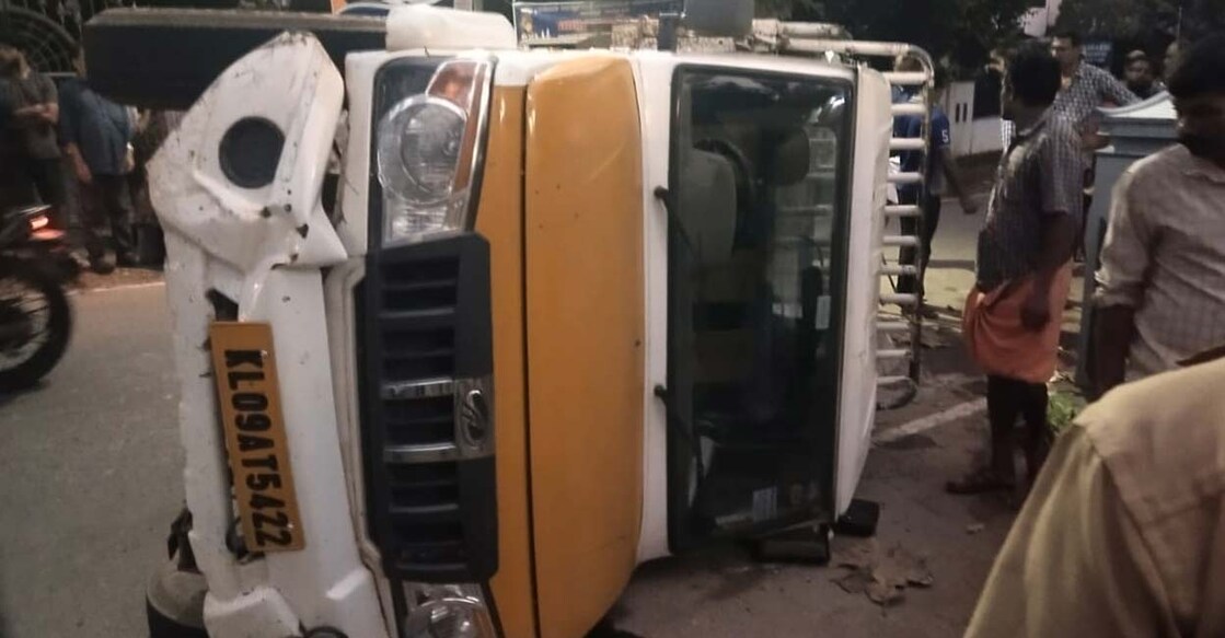 The overturned pickup in Annamanada. Photo: Special Arrangement