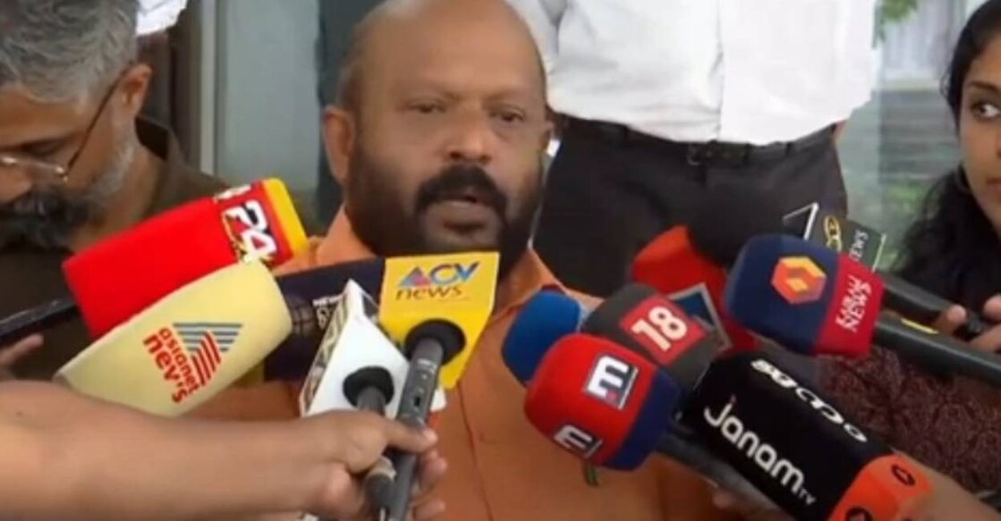 VS Sunil Kumar addresses media. Photo: Screengrab/ Manorama News
