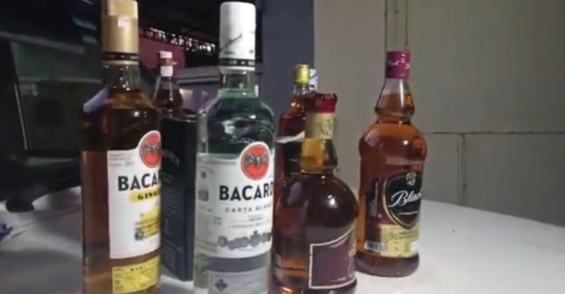 Liquor seized from excise official's jeep. Photo: Special arrangement