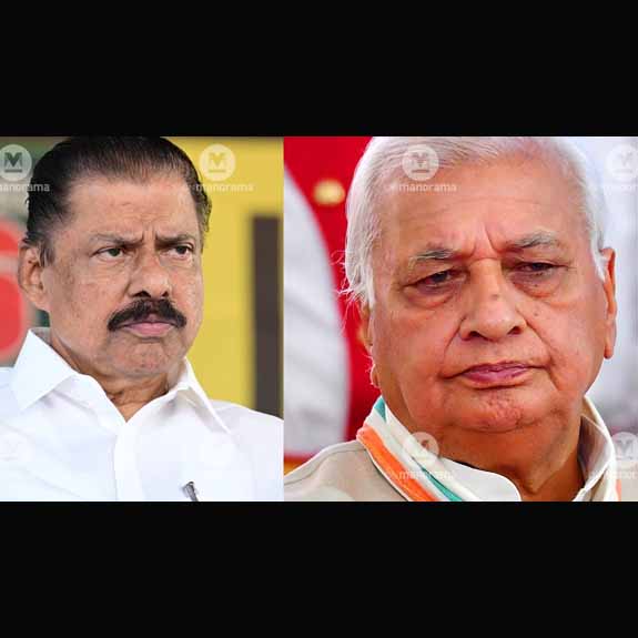 M V Govindn and Arif Mohammed Khan. Photo: Manorama/ File