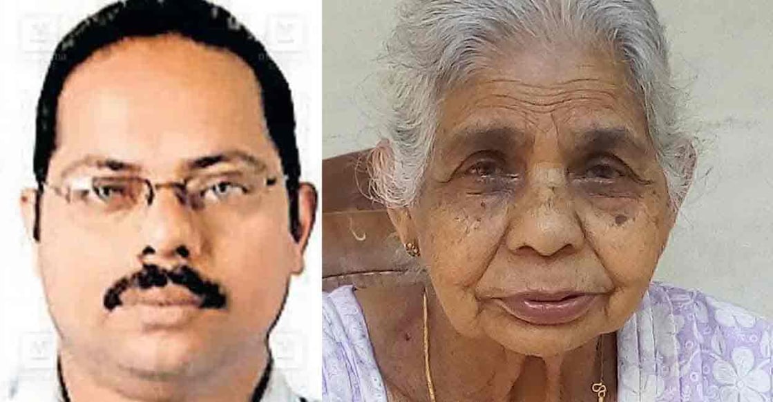 Thressiamma (90), the mother of Sabu Thomas, who died by suicide in front of a cooperative society in Kattappana, passed away on Tuesday. Photo: Special arrangement