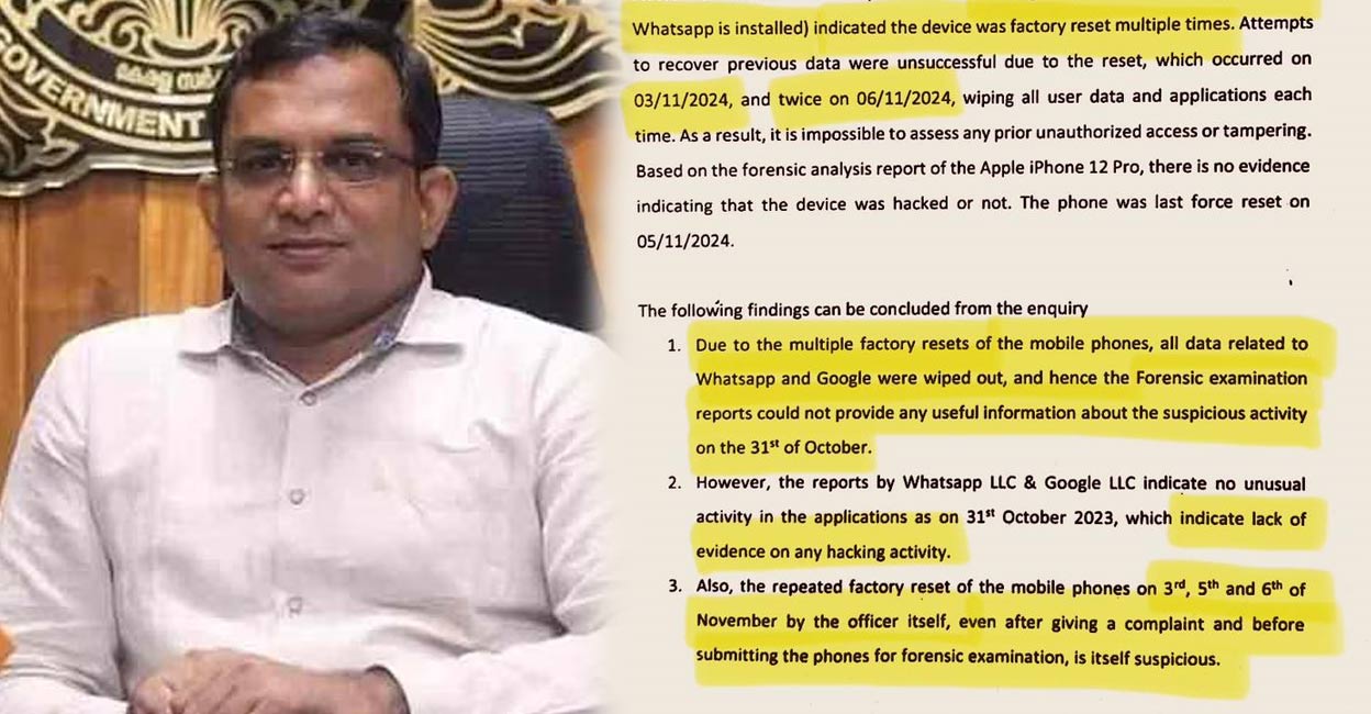 gopalakrishnan-forensic-report Gopalakrishnan IAS. File Photo.