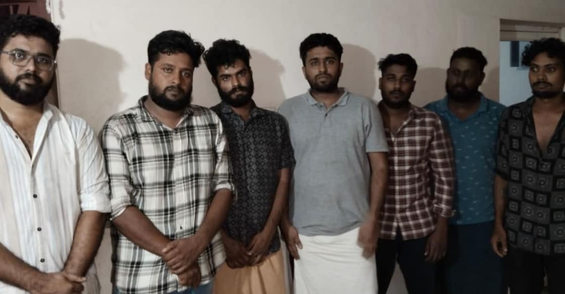 kochi-police.jpg The accused are Shameer (37), Anoop (27), Manu (35), Varghese (35), Jayakrishnan (28), Kiran Babu (25), and Ajayakrishnan (28), all from Thaikkattussery in Alappuzha. Photo: Special Arrangement