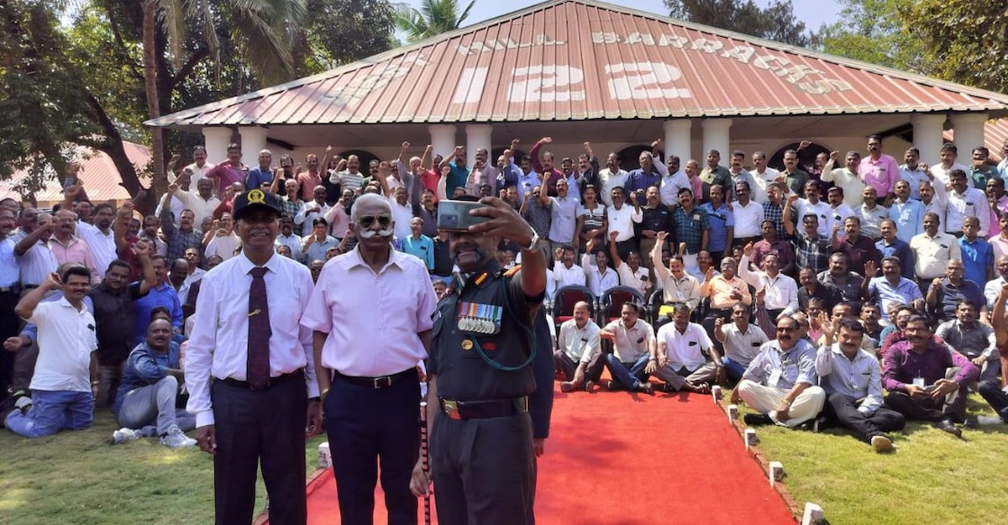 Members of the 122 Infantry Battalion met for the first time after 33 years. Photo: Special Arrangement