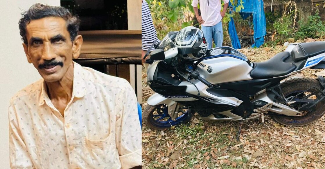 Abdulla Kunhi; the boy, a class XI student, was driving a Yamaha R15M 155cc motorcycle (right). Photo: Special Arrangement