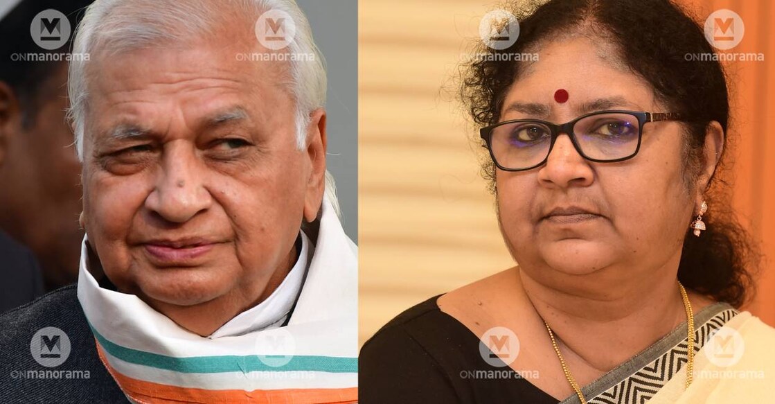 Governor Arif Mohammed Khan and minister R Bindu. File Photo: Manorama