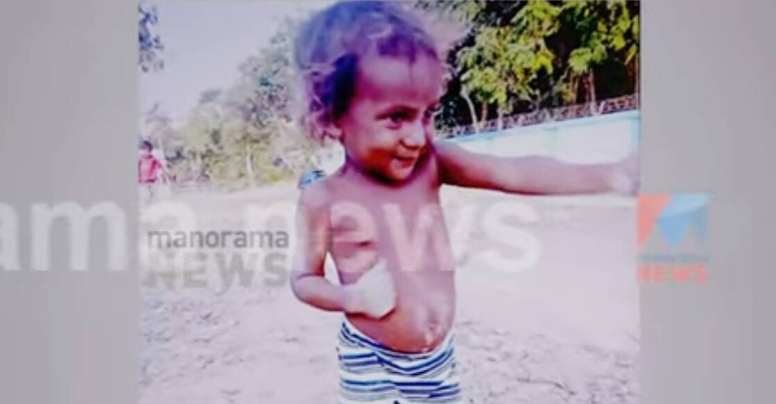 Mary, two-year-old daughter of a nomad couple from Bihar was abducted from Pettah. Photo: Screengrab/ Manorama News
