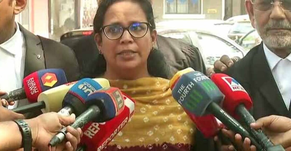kk-rema-c K K Rema addresses media in Kochi. Photo: Screengrab/ Manorama News