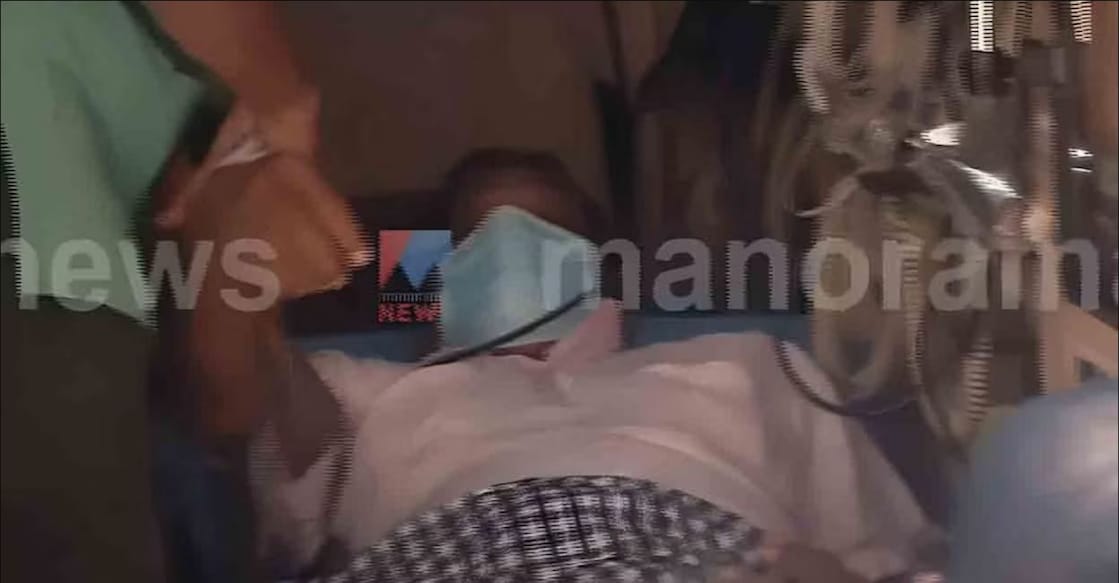 jyothi-babu-tp-convict CPM leader Jyothi Babu reached the Marad special court in Kozhikode in an ambulance to surrender in the TP Chandrasekharan murder case. Video Grab: Manorama News