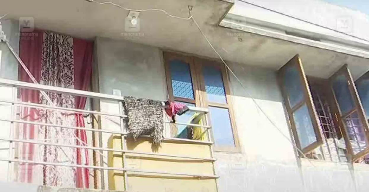 shameera-beevi-house The rented house where Shameera Beevi was forced by her husband Nayas to deliver their third child. Video Grab