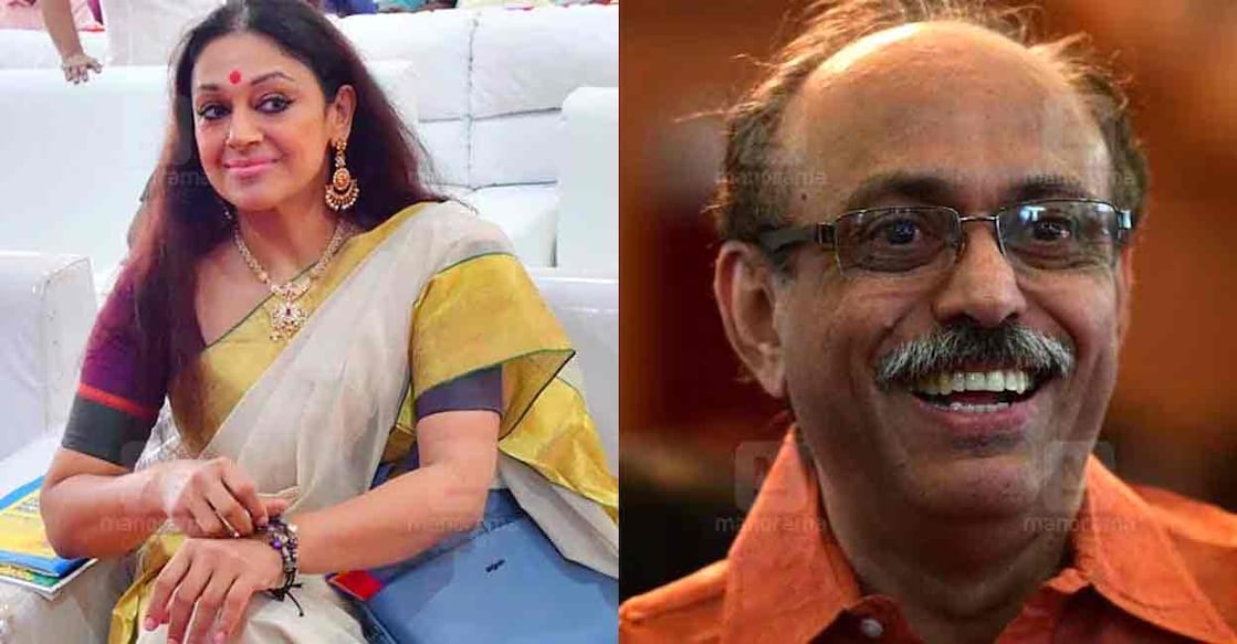 Shobana, Suresh Kumar. Photo: Manorama