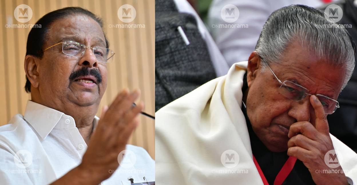 K Sudhakaran and Pinarayi Vijayan. File Photo: Manorama