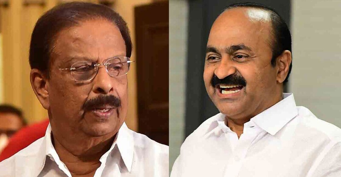 KPCC President K Sudhakaran and Opposition leader VD Satheesan. Photo: Manorama.