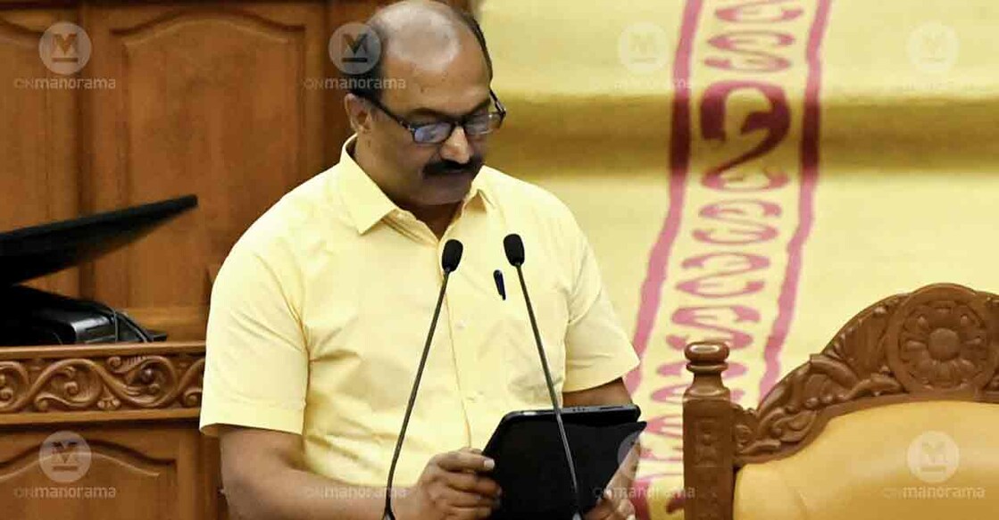Finance Minister KN Balagopal presents Kerala Budget. Photo: Manoj Chemancheri/Manorama