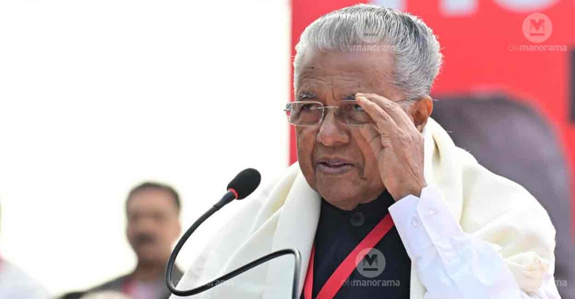 Chief Minister Pinarayi Vijayan at LDF protest meet against Centre in Delhi. Photo: Manorama