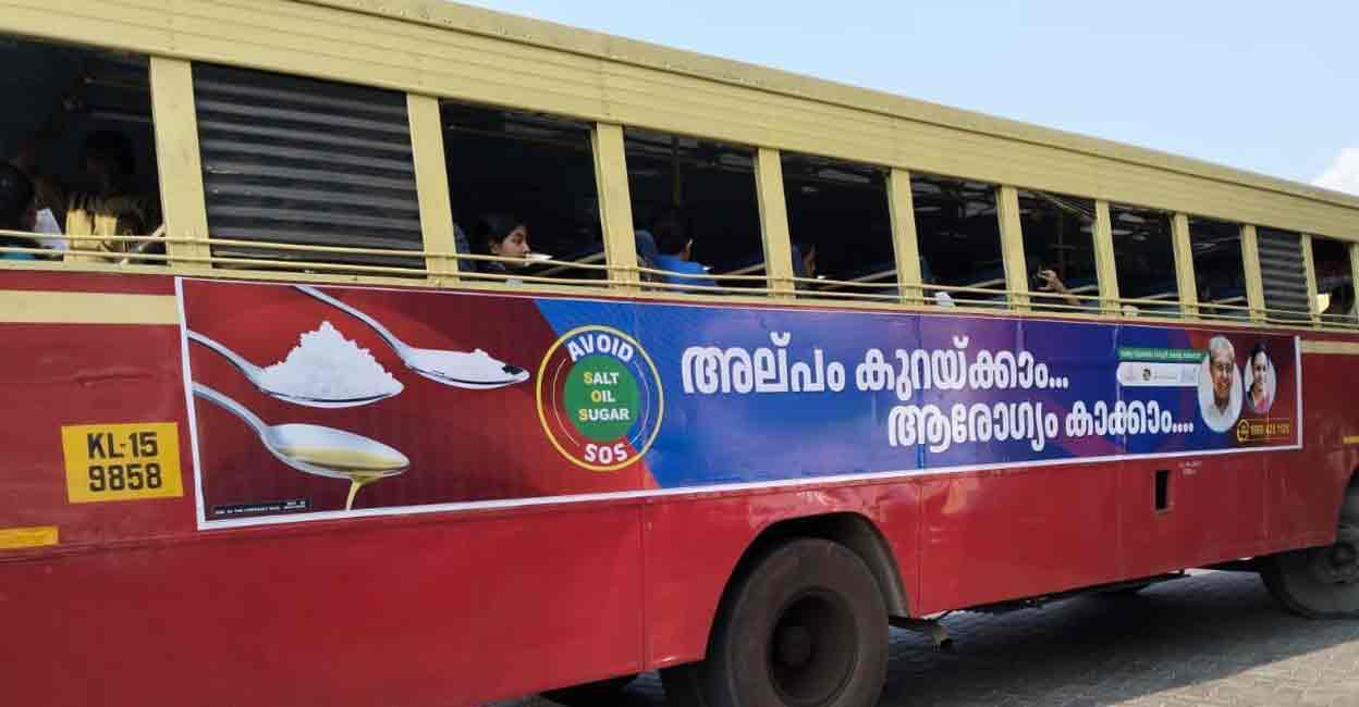 Ad display on KSRTC bus. Photo: Special arrangement
