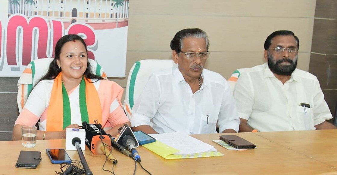 M L Ashwini interacts with the media at the Kasaragod Press Club on Wednesday. Photo: Facebook/@AshwiniML