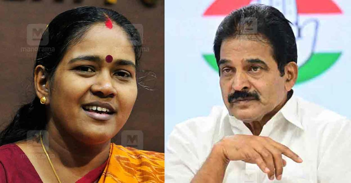 Sobha Surendran, KC Venugopal. Photo: Manorama