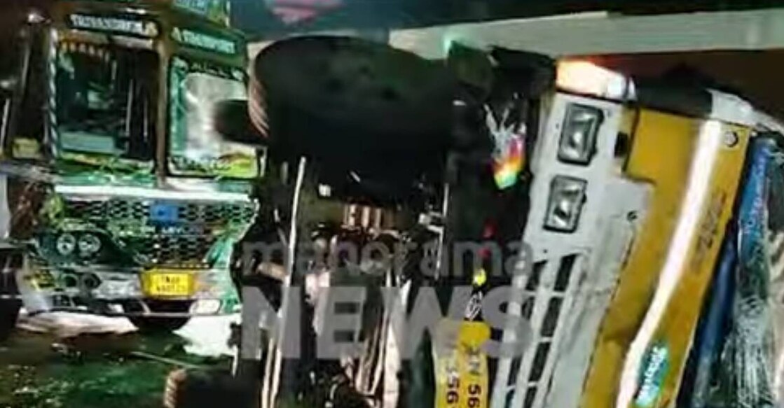 The lorry hit the man from behind. Photo: Manorama News